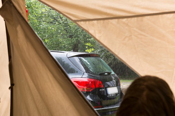 Drei Tage Regenwetter auf dem Campingplatz